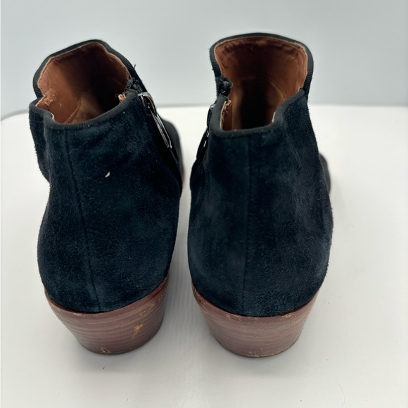 Black Suede Sam Edelman Size 9 Booties, wooden heel - Picture 5 of 8